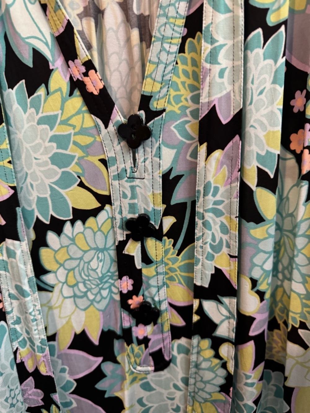 EUC kate spade Black Floral Maxi Dress Sz XXL - Picture 3 of 6